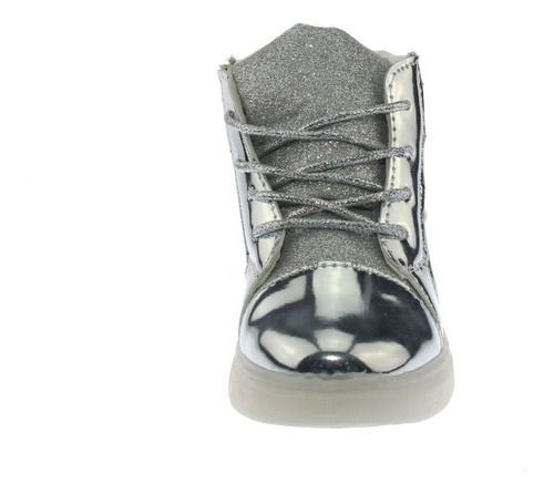 Zapatilla Con Luces Para Niño Color Plateado-2