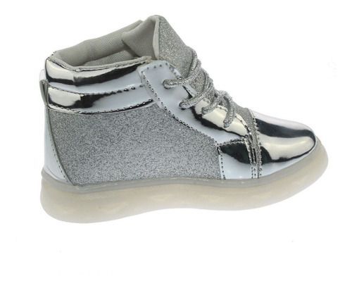 Zapatilla Con Luces Para Niño Color Plateado-3