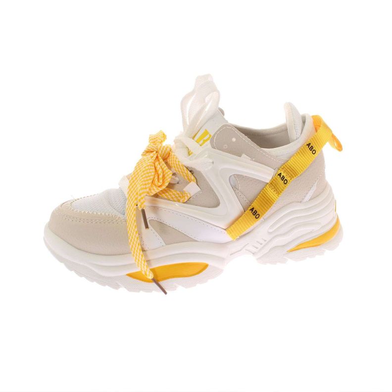 Zapatilla Blanco/Amarillo Vía Franca Mujer-0
