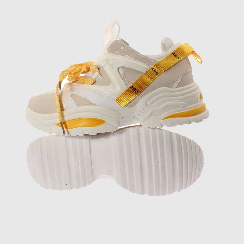 Zapatilla Blanco/Amarillo Vía Franca Mujer-1