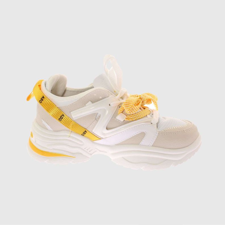 Zapatilla Blanco/Amarillo Vía Franca Mujer-3