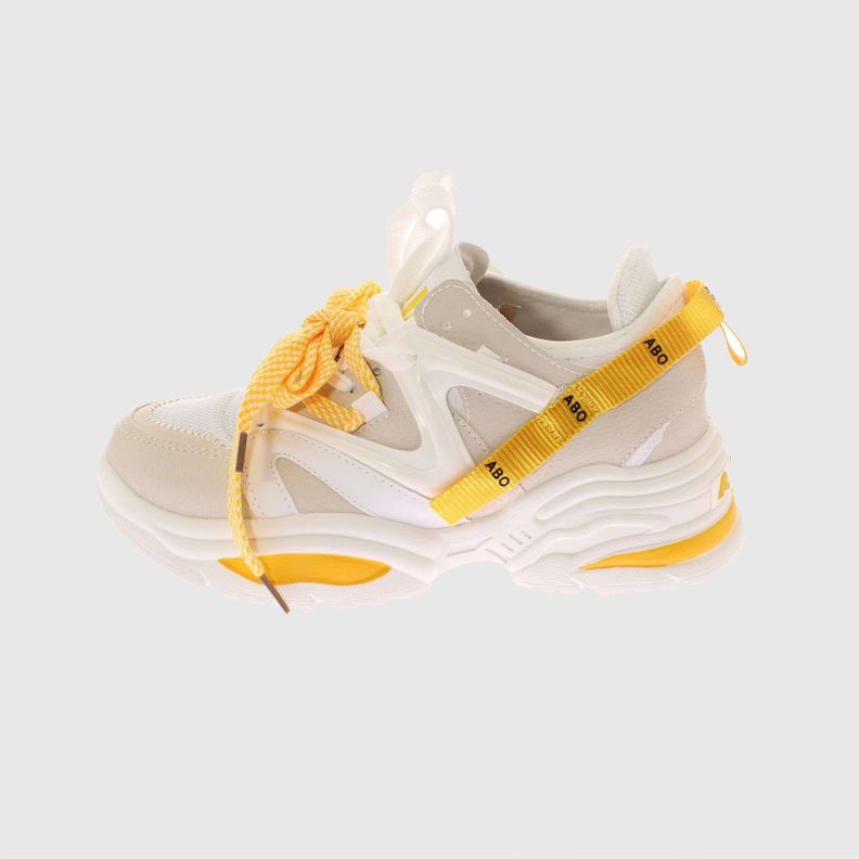 Zapatilla Blanco/Amarillo Vía Franca Mujer-4