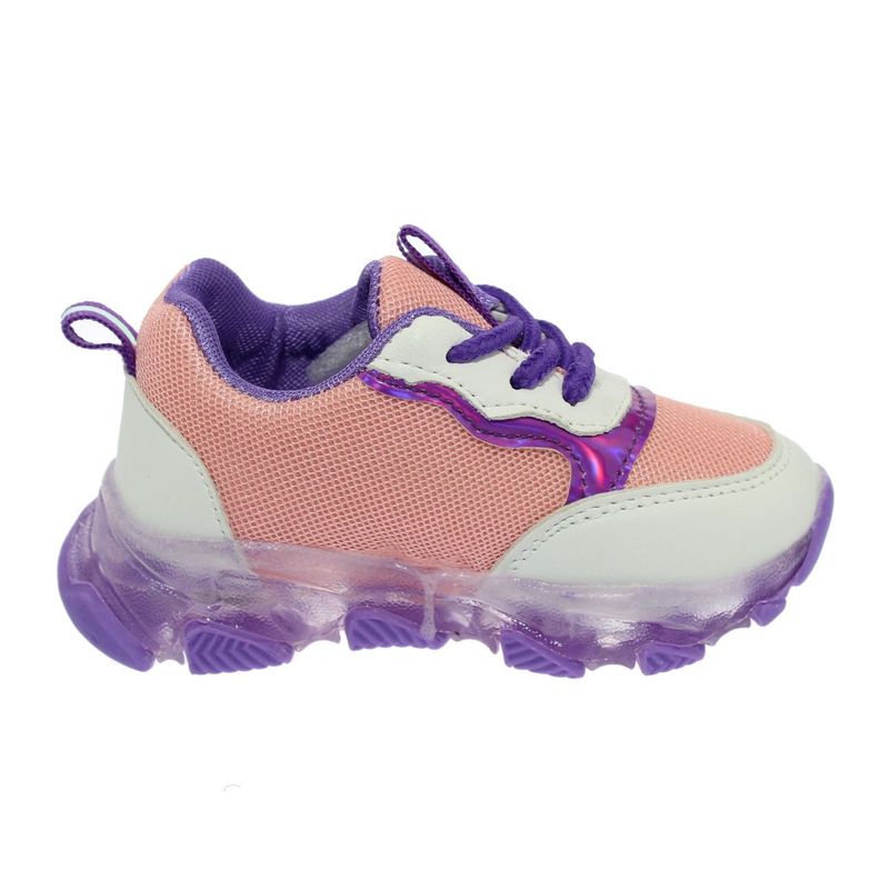 Zapatilla Con Luces Morado Vía Franca Niña-1