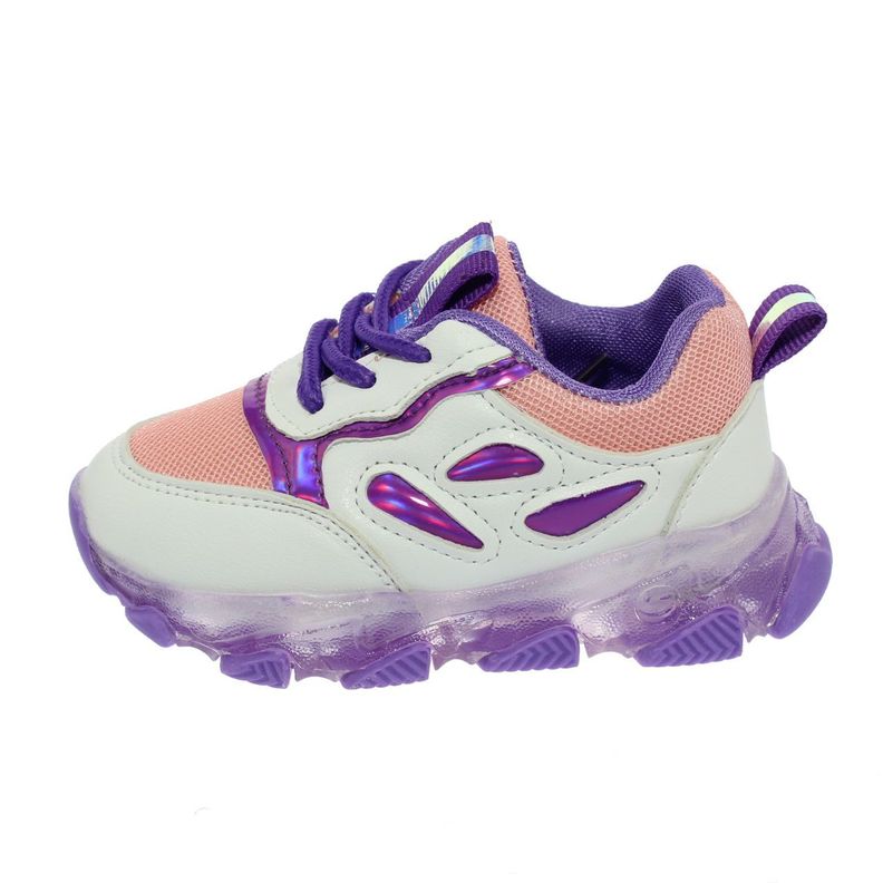 Zapatilla Con Luces Morado Vía Franca Niña-2