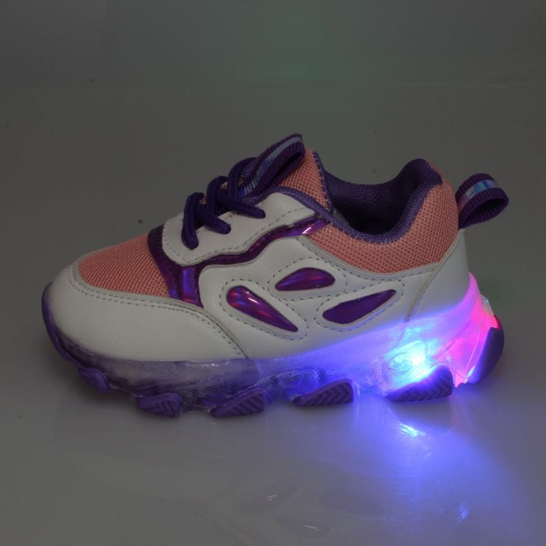 Zapatilla Con Luces Morado Vía Franca Niña-4