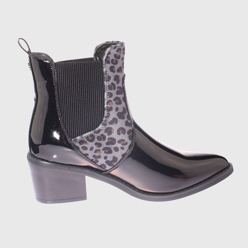 Botín Animal Print Negro Vía Franca Mujer-3