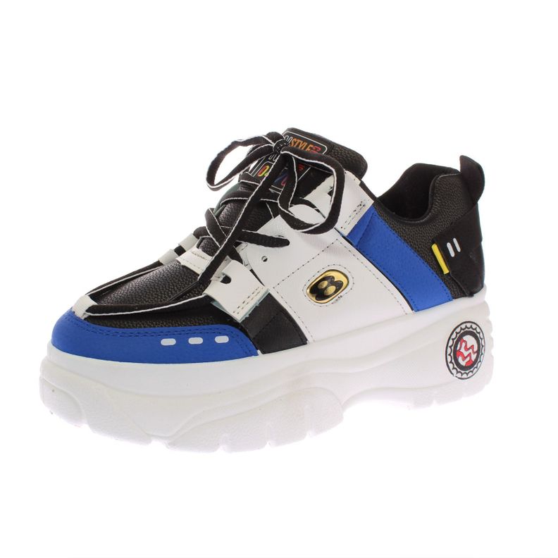 Zapatilla Plataforma Negro/Azul Vía Franca Mujer-0