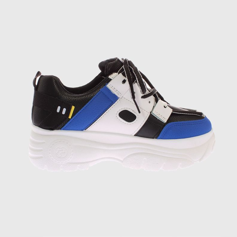 Zapatilla Plataforma Negro/Azul Vía Franca Mujer-3