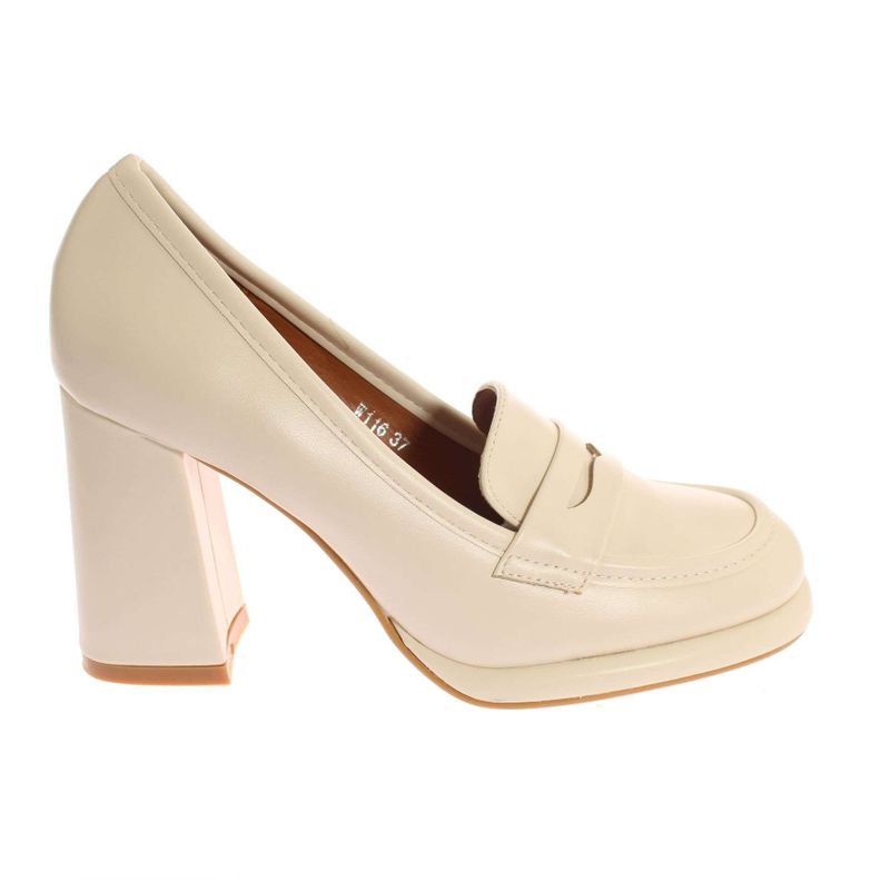 Zapato Tacón Blanco Vía Franca Mujer Art: 5W116BEIGE-1