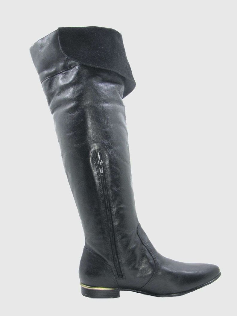 Bota Cuero Negro Vía Franca Mujer-2