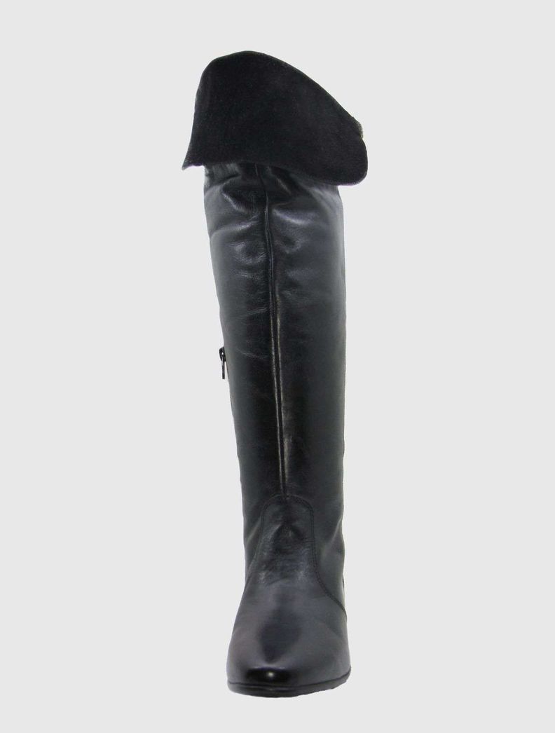 Bota Cuero Negro Vía Franca Mujer-3