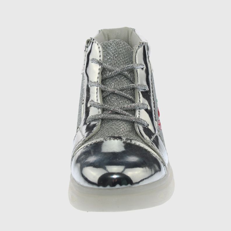 Zapatilla Con Luces Plata Vía Franca Niña-1
