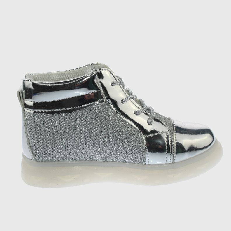 Zapatilla Con Luces Plata Vía Franca Niña-2