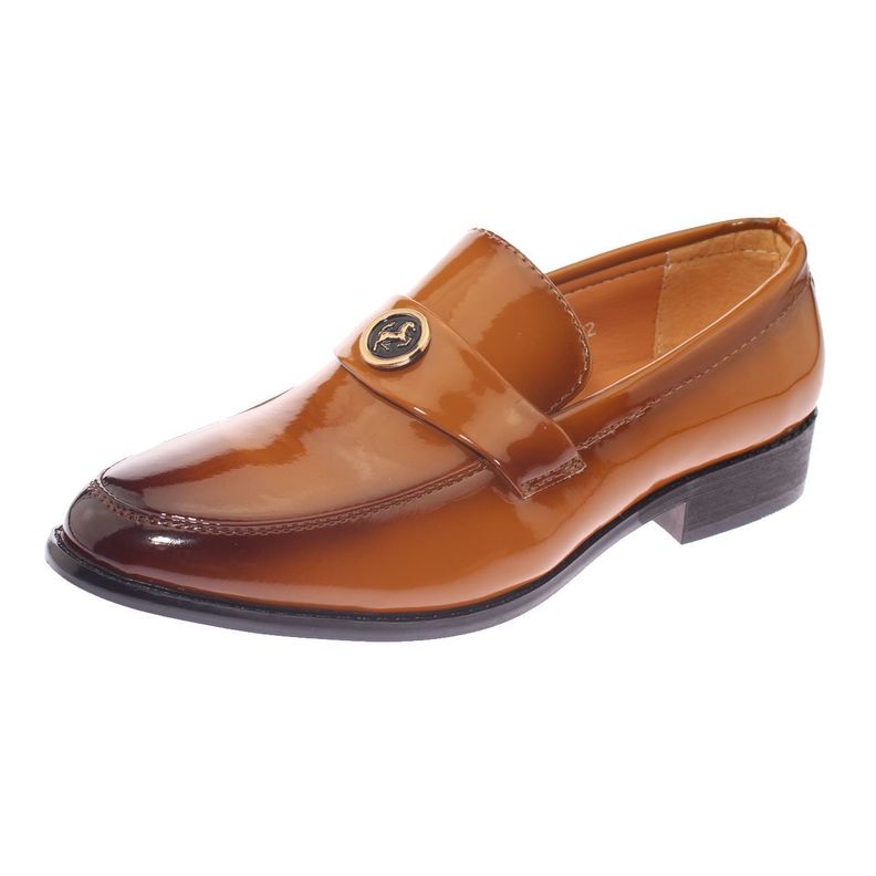 Zapato formal Camel Vía Franca Niño-0