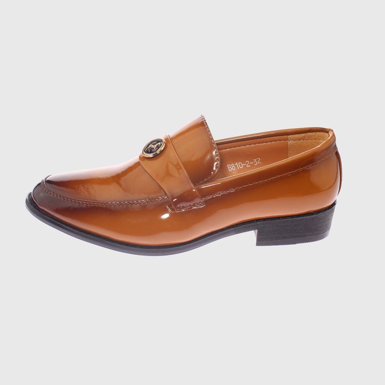 Zapato formal Camel Vía Franca Niño-1