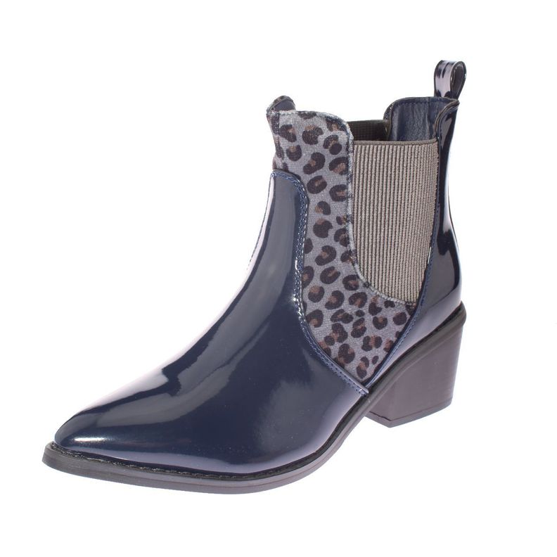 Botín Animal Print Navy Vía Franca Mujer-0