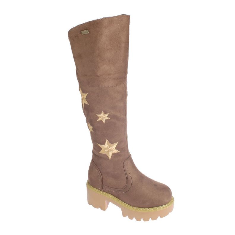Bota bordada Taupe Vía franca Niña-0