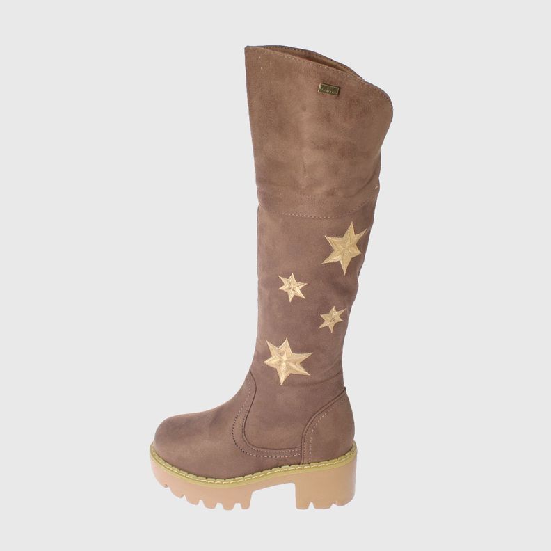 Bota bordada Taupe Vía franca Niña-2