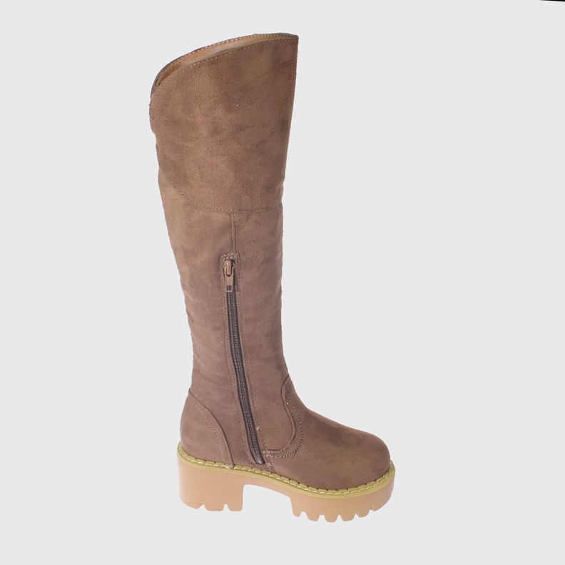 Bota bordada Taupe Vía franca Niña-3