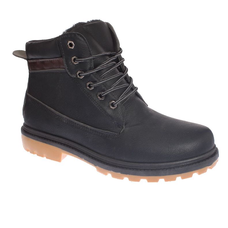 Botin Piel Negro Via Franca Hombre