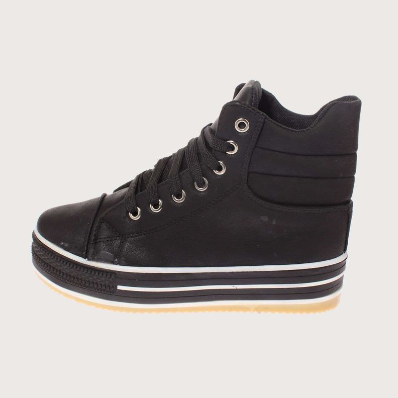 Zapatilla caña Negro Vía Franca Mujer Art: 5A2BLACK-1