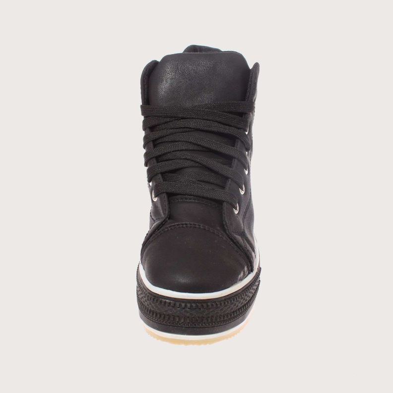 Zapatilla caña Negro Vía Franca Mujer Art: 5A2BLACK-2