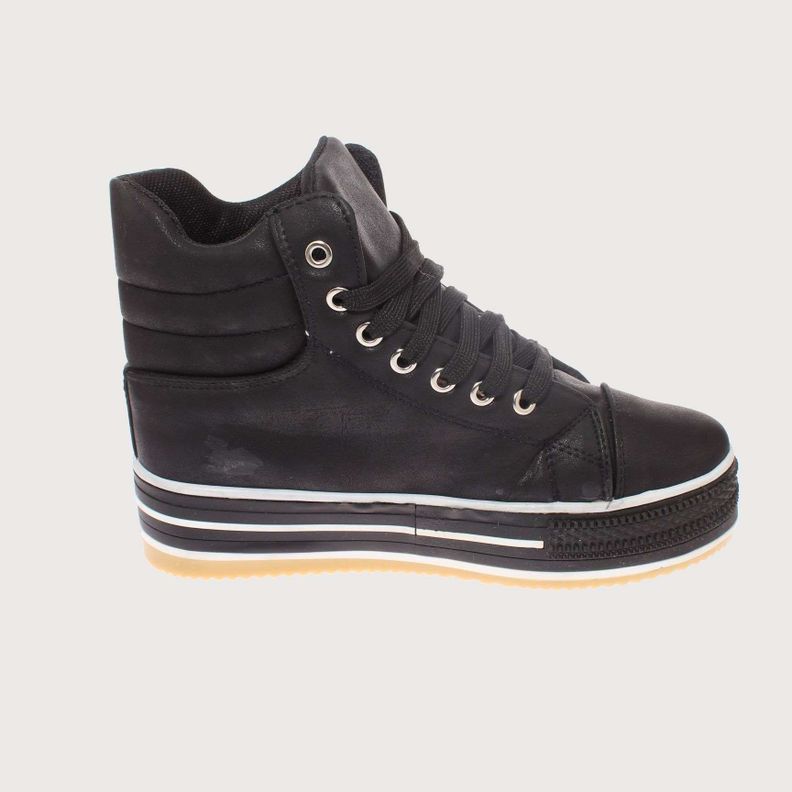 Zapatilla caña Negro Vía Franca Mujer Art: 5A2BLACK-3