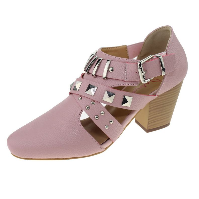 Botin Taco Rosado Vía Franca Mujer-0