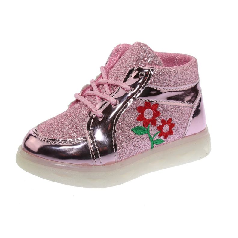 Zapatilla Con Luces Rosado Vía Franca Niña-0
