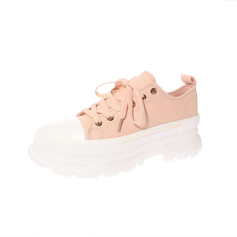 Zapatilla Lona Rosado Vía Franca Mujer-0