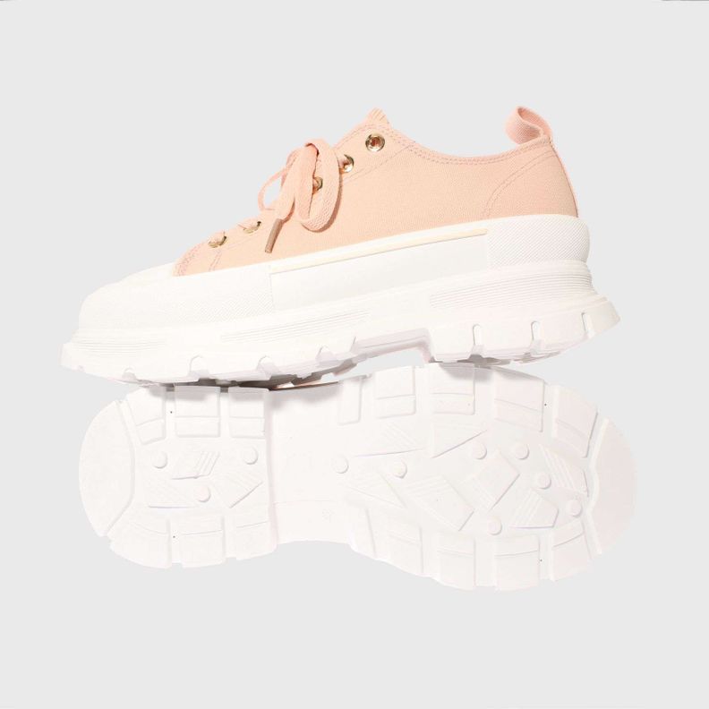Zapatilla Lona Rosado Vía Franca Mujer-1