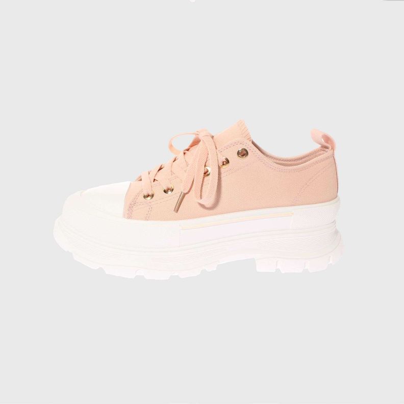 Zapatilla Lona Rosado Vía Franca Mujer-4