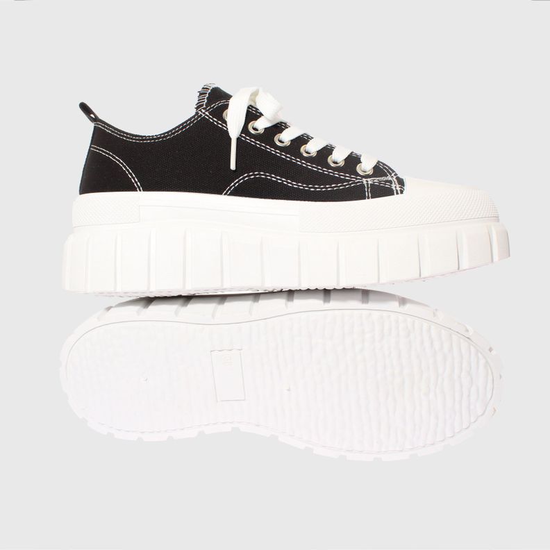 Zapatilla Lona Negro Vía Franca Mujer-1