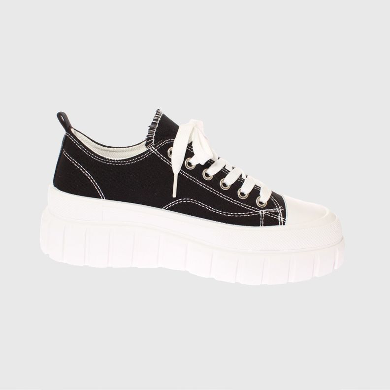 Zapatilla Lona Negro Vía Franca Mujer-4