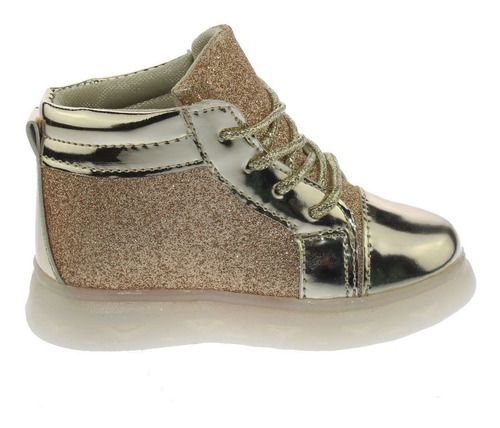 Zapatilla Con Luces Para Niño Color Dorado-1