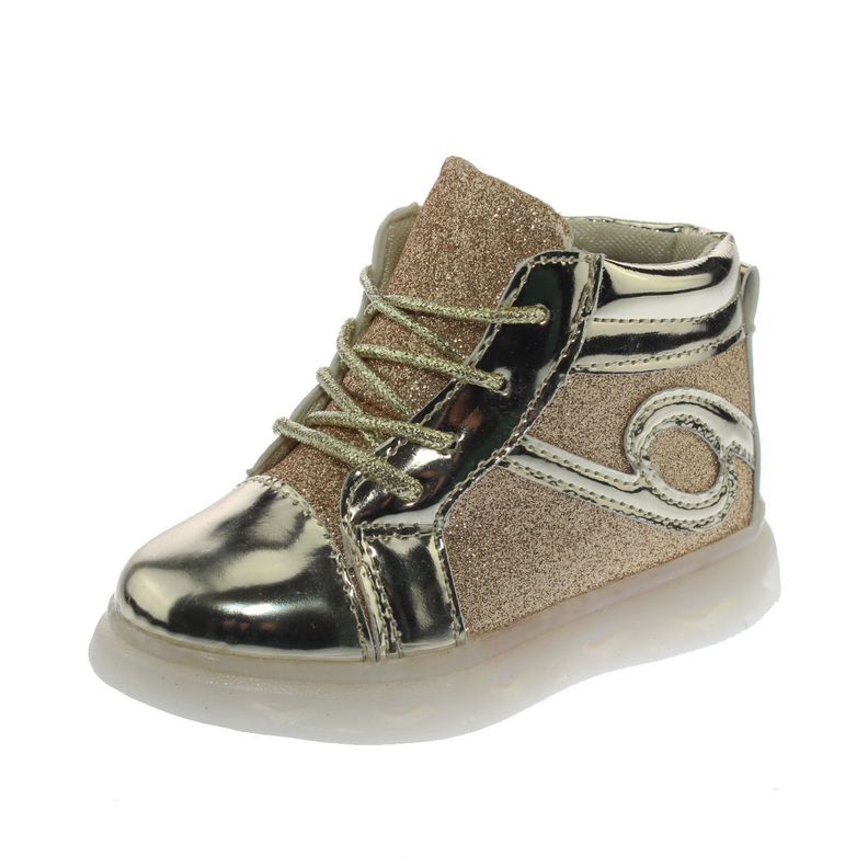 Zapatilla Con Luces Para Niño Color Dorado-0