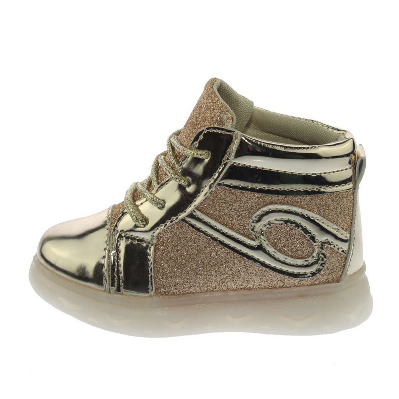 Zapatilla Con Luces Para Niño Color Dorado-2