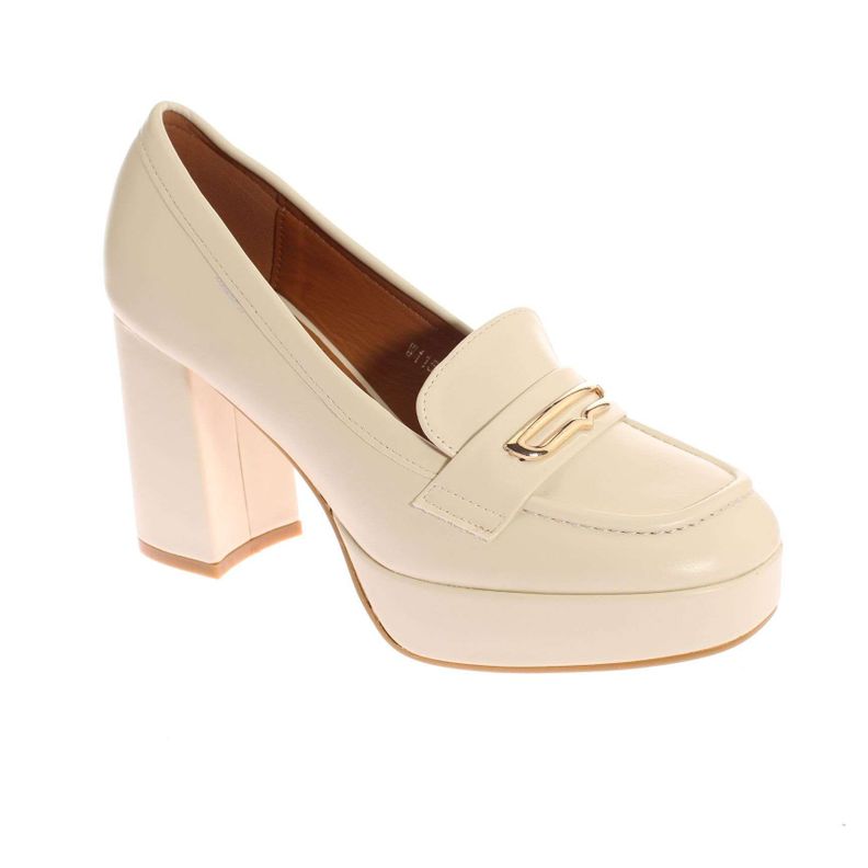 Zapato Tacón Blanco Vía Franca Mujer Art: 5W115KHAKI-0