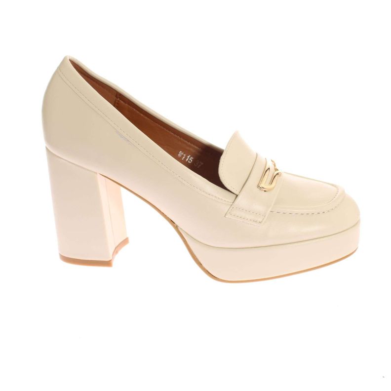 Zapato Tacón Blanco Vía Franca Mujer Art: 5W115KHAKI-1