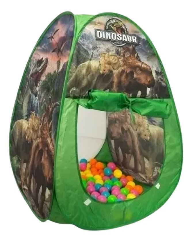 CARPA DE DINOSAURIO INFANTIL CON 20 PELOTAS DE COLORES-1