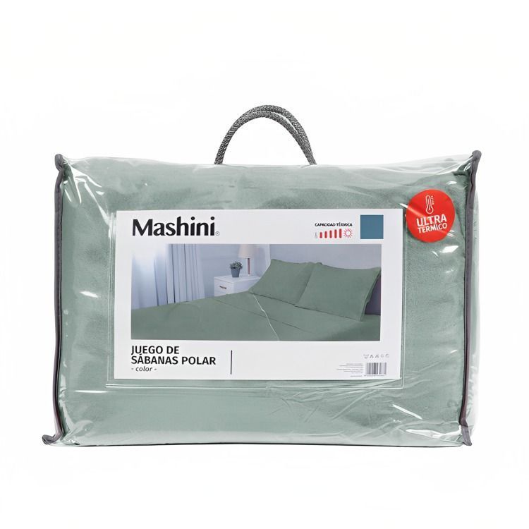 Juego de Sabanas Polar Lisa 1.5 Plazas / Verde  Mashini