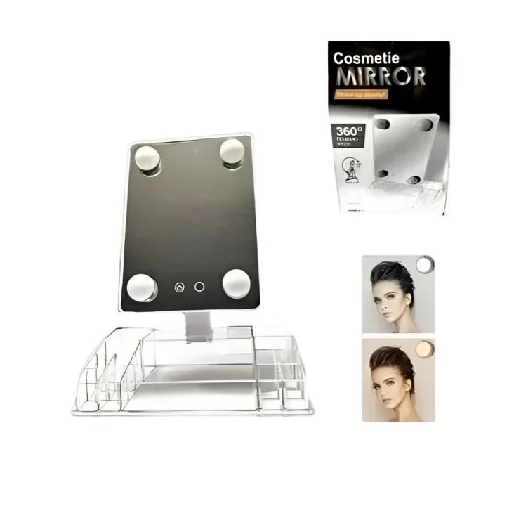 Organizador De Joyas Con Espejo Rectangular Y Luz Led-3