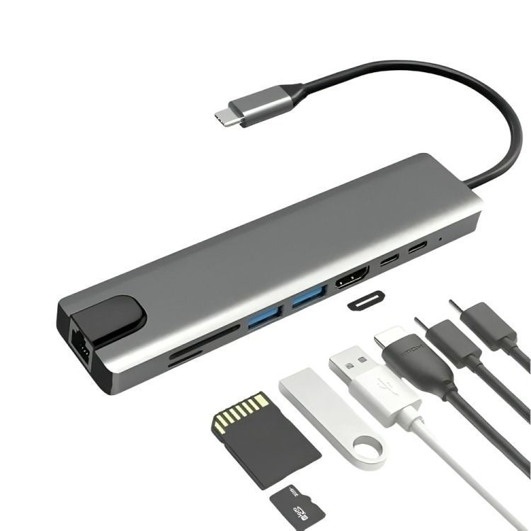 Adaptador Multipuerto Hub tipo C 8 en 1-1
