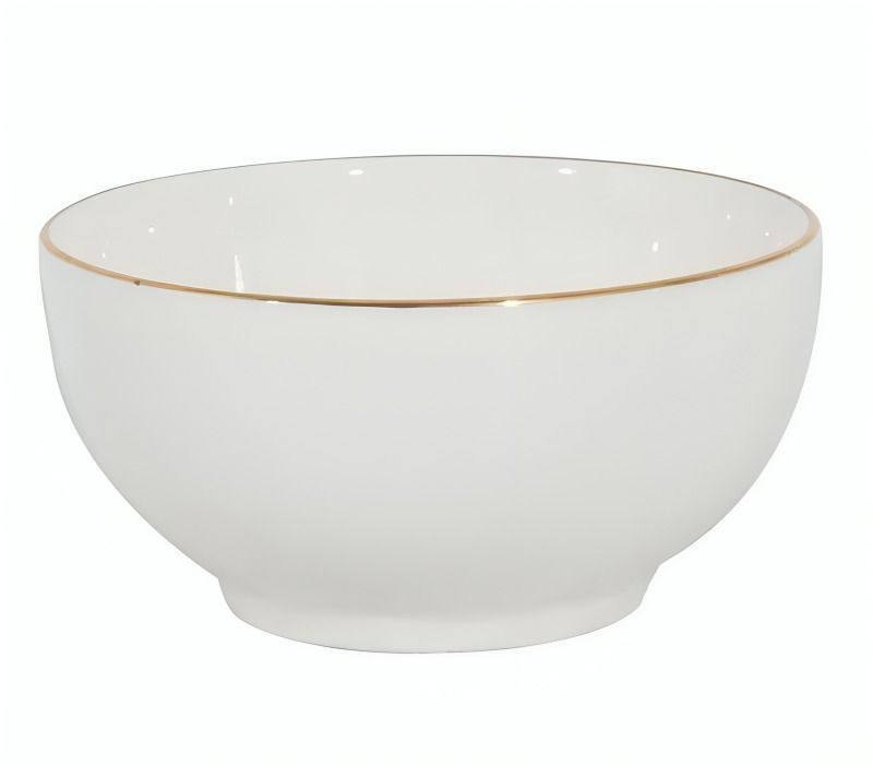 Bowl 15 cm porcelana blanca Royal borde dorado