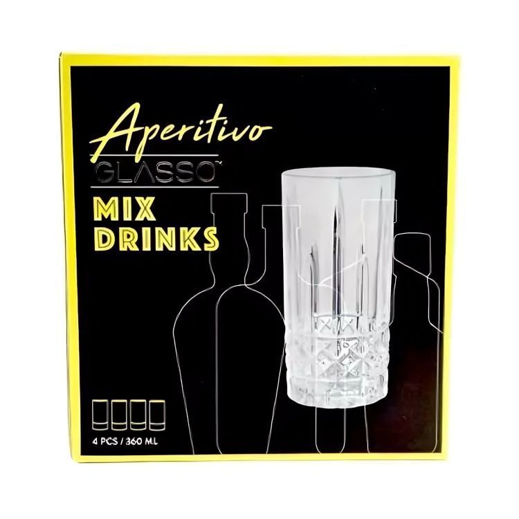 Set 4 Vasos Mix Drinks Vintage Glasso