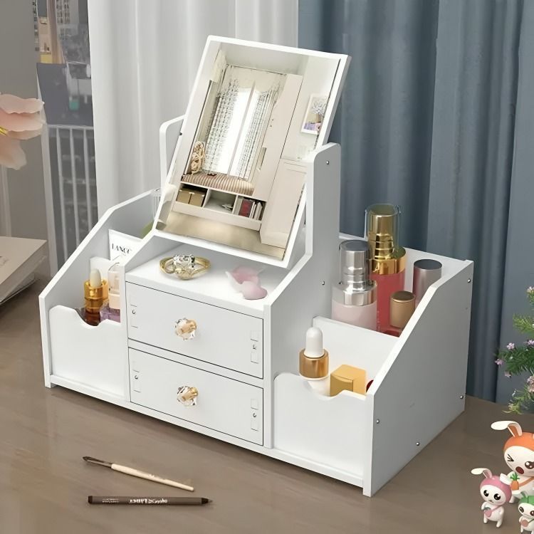 Organizador De Maquillaje Cosmetiquero Multiuso Con Espejo-1