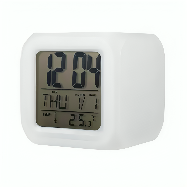 Reloj Cubo Led Despertador Digital Cambia Color-0