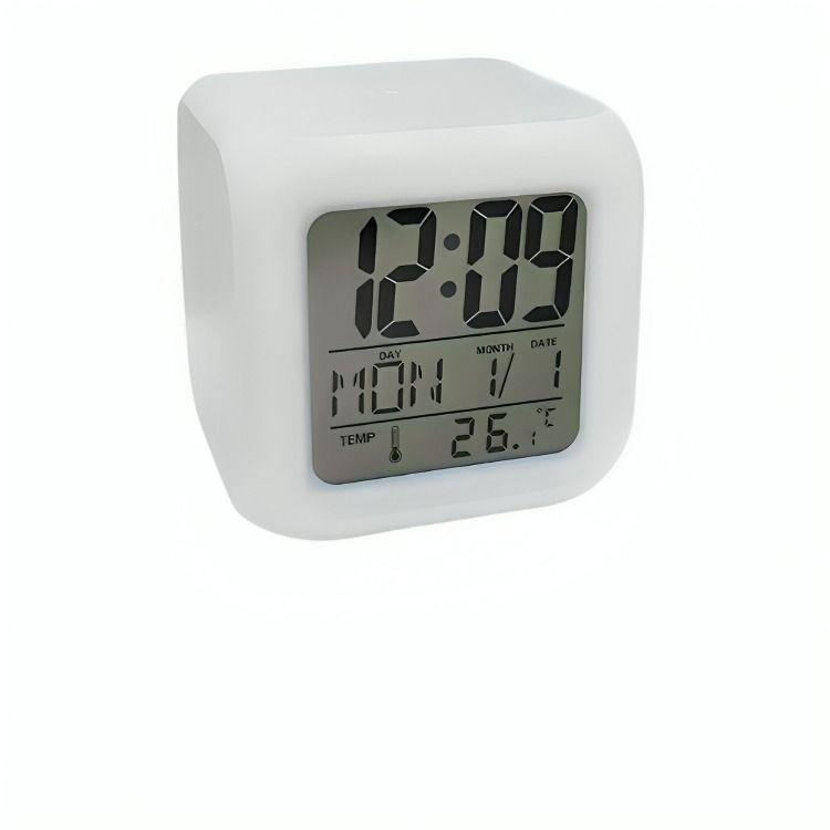 Reloj Cubo Led Despertador Digital Cambia Color-1