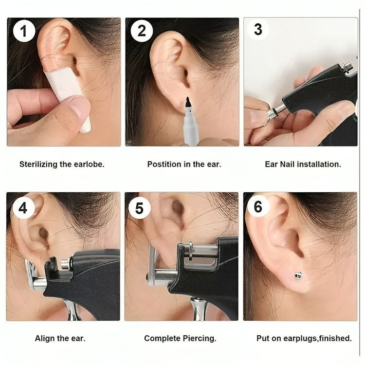 Pistola Inoxidable Perforadora Oreja Aros-2
