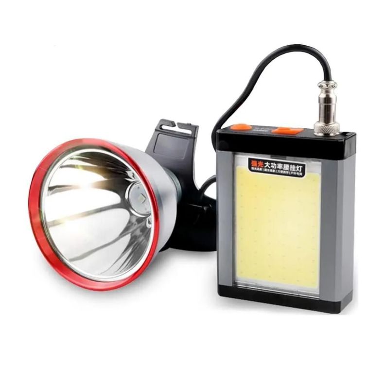 Foco Caza Led Lampara Minera Recargable Largo Alcance-0